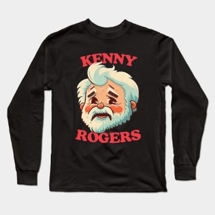 Kenny Rogers Retro Style Fan Design Long Sleeve T-Shirt